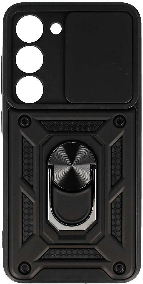 Fusion Accessories Topt Slide Camera Armor dėklas skirtas Samsung Galaxy S23 Plus juodos spalvos
