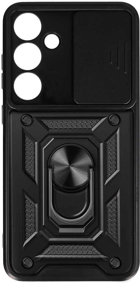 Fusion Accessories Topt Slide Camera Armor dėklas skirtas Samsung Galaxy S24 Plus juodos spalvos