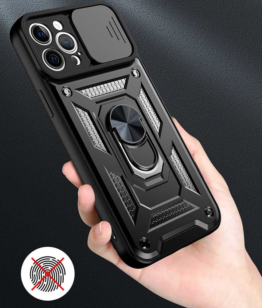 Topt Slide Camera Armor dėklas skirtas Samsung Galaxy A16 5G juodos spalvos