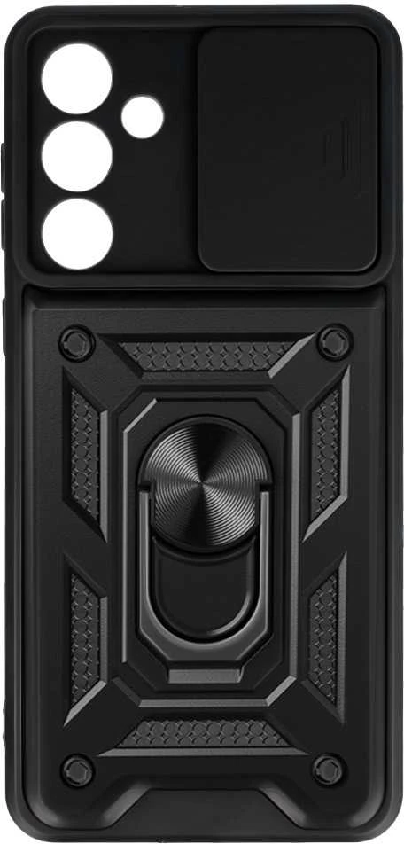 Fusion Accessories Topt Slide Camera Armor dėklas skirtas Samsung Galaxy M55 5G juodos spalvos