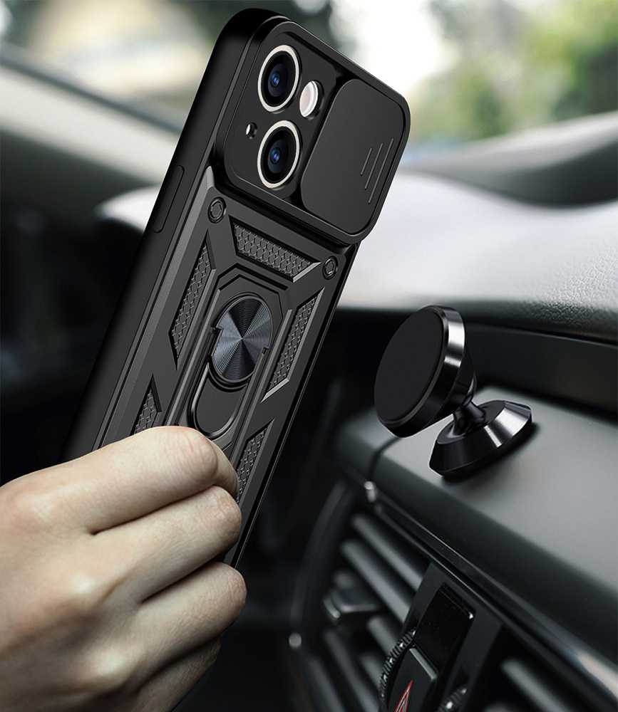 Topt Slide Camera Armor dėklas skirtas Samsung Galaxy A16 5G juodos spalvos