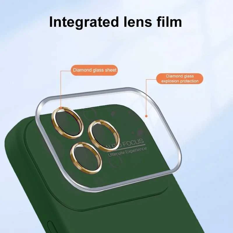 Fusion Accessories Topt Soft Silicone Lens dėklas skirtas Apple iPhone 14 Pro žalios spalvos