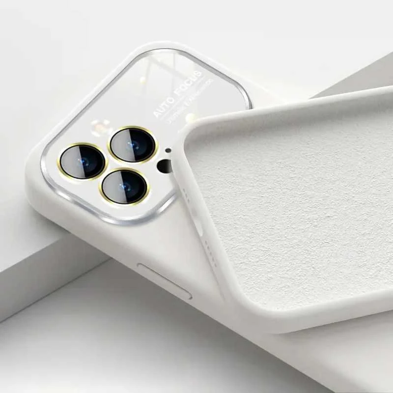 Toptel Topt Soft Silicone Lens dėklas skirtas Apple iPhone 13 Pro Max baltos spalvos