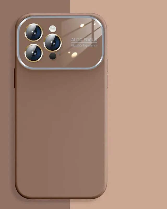 Fusion Accessories Topt Soft Silicone Lens dėklas skirtas Apple iPhone 14 Pro rudos spalvos