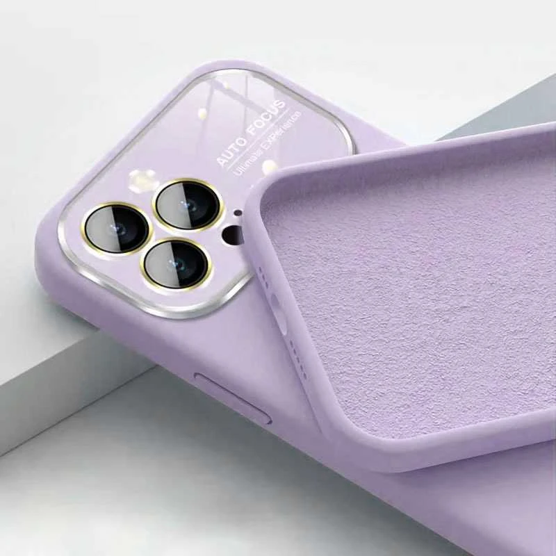 Fusion Accessories Topt Soft Silicone Lens dėklas skirtas Apple iPhone 14 Pro light violetinės spalvos