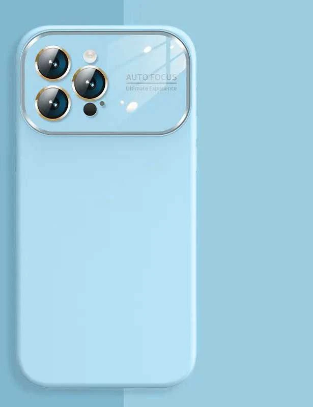 Fusion Accessories Topt Soft Silicone Lens dėklas skirtas Apple iPhone 15 Plus light mėlynos spalvos