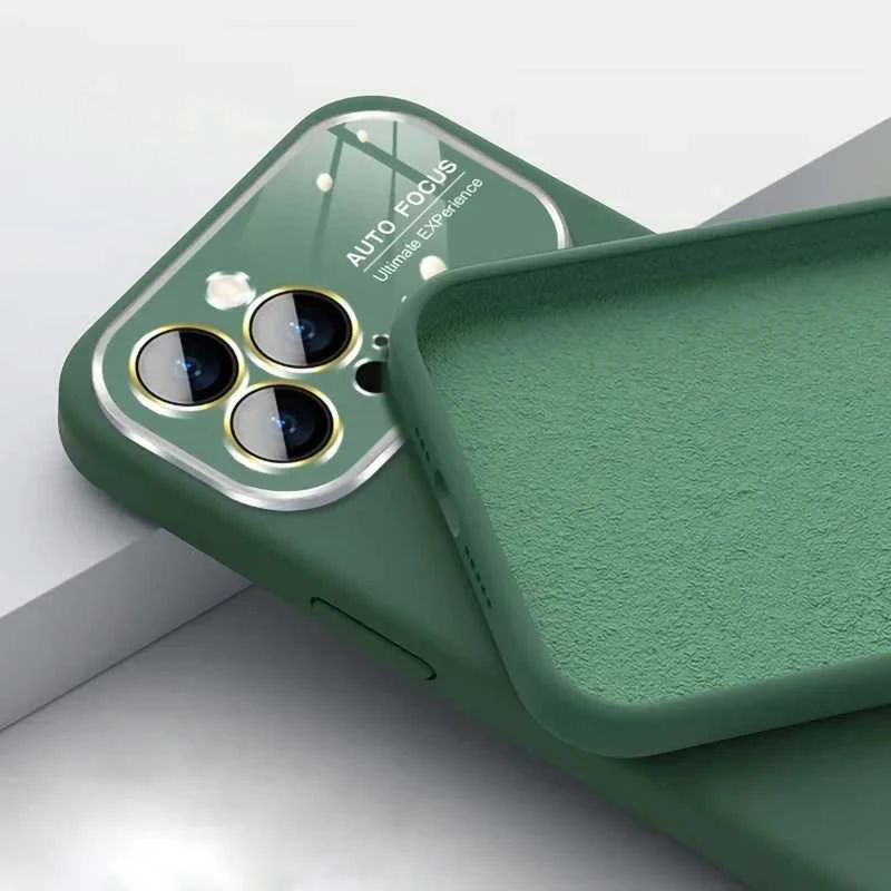 Fusion Accessories Topt Soft Silicone Lens dėklas skirtas Apple iPhone 15 Plus žalios spalvos