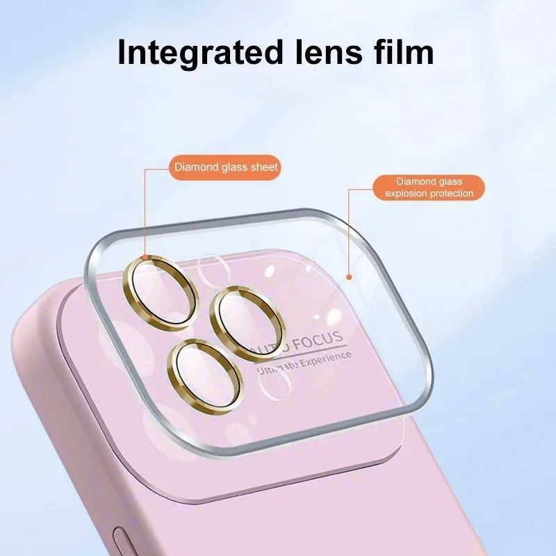 Fusion Accessories Topt Soft Silicone Lens dėklas skirtas Apple iPhone 14 Pro Max light rožinės spalvos