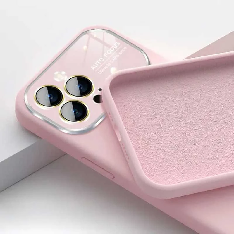 Fusion Accessories Topt Soft Silicone Lens dėklas skirtas Apple iPhone 14 Pro light rožinės spalvos