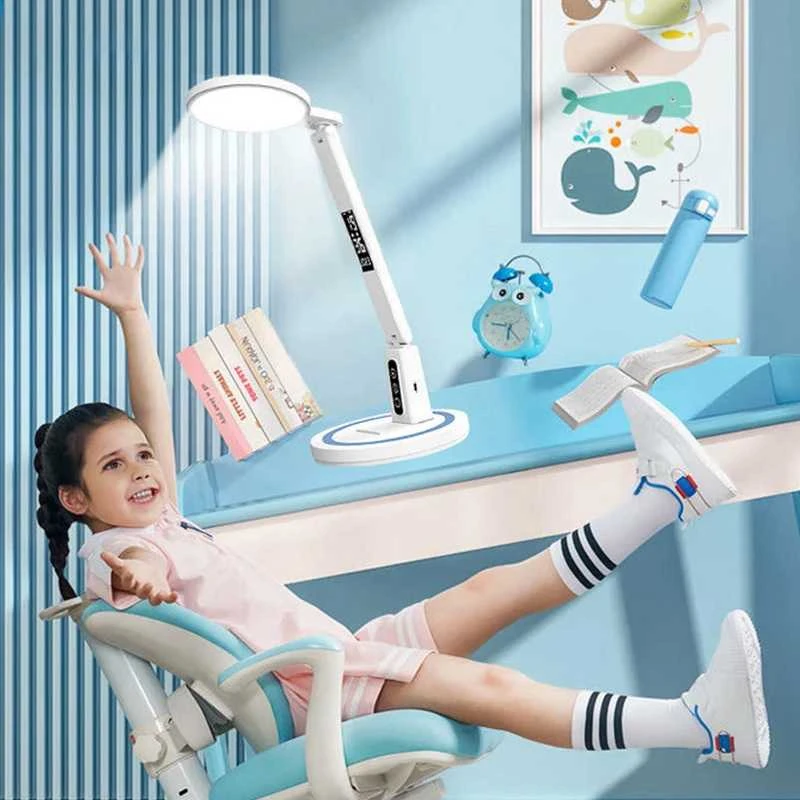 Oem Topt Stalinis šviestuvas LED DL-02 belaidis with digitial clock baltos spalvos