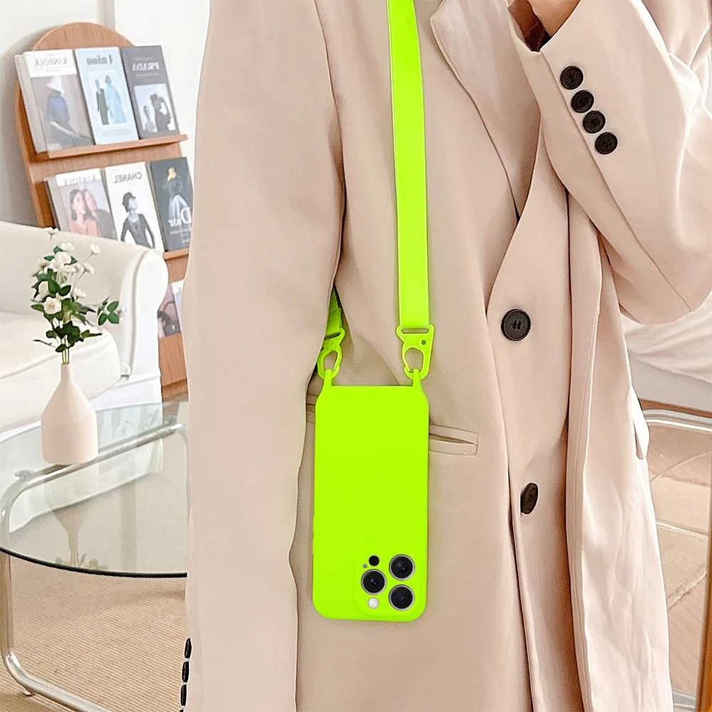 Fusion Accessories Topt Strap silikoninis dėklas skirtas Apple iPhone 13 Pro Max design 2 lime