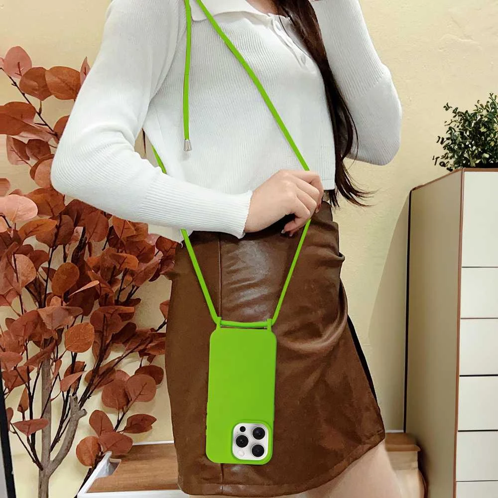 Fusion Accessories Topt Strap silikoninis dėklas skirtas Apple iPhone 13 Pro Max design 1 žalios spalvos