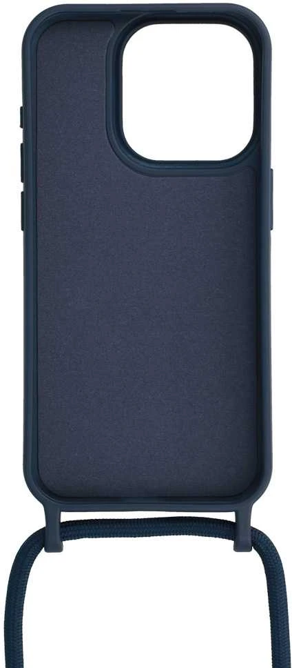 Fusion Accessories Topt Strap silikoninis dėklas skirtas Apple iPhone 15 Plus design 1 mėlynos spalvos