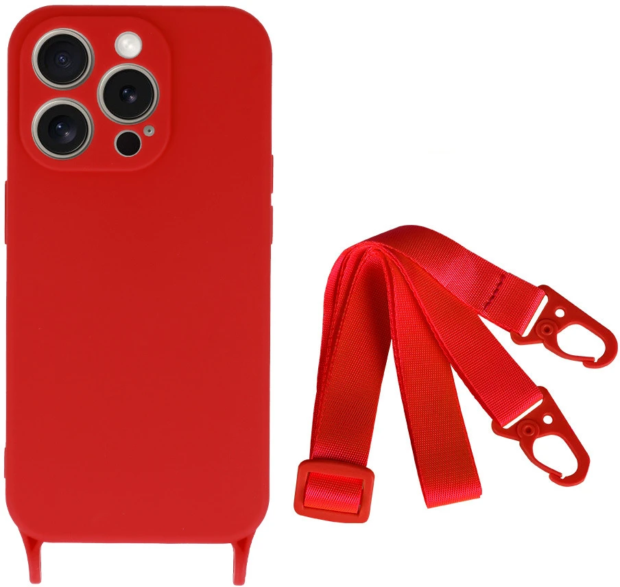 Fusion Accessories Strap Silicone Dėklas skirtas Apple iPhone 12 design 2 red