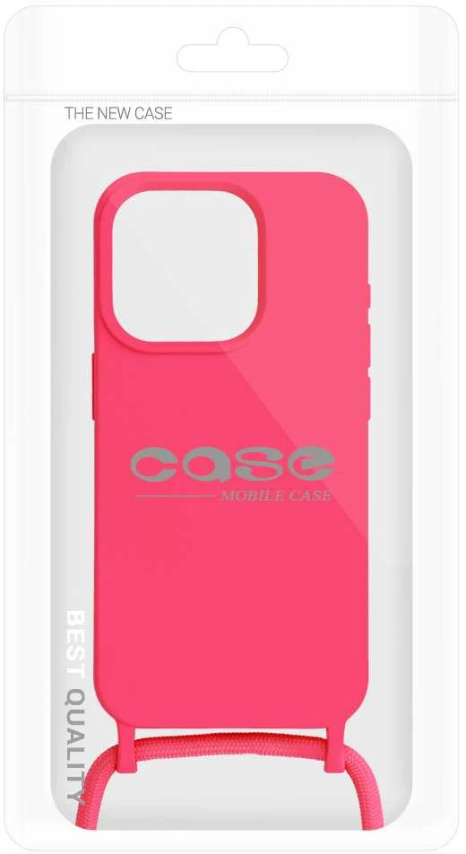 Fusion Accessories Topt Strap silikoninis dėklas skirtas Apple iPhone 15 Plus design 1 rožinės spalvos