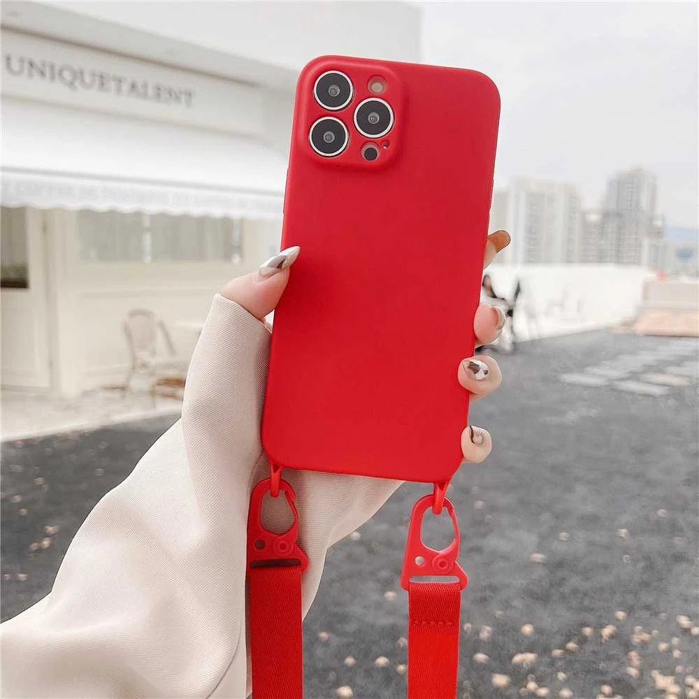 Fusion Accessories Topt Strap silikoninis dėklas skirtas Apple iPhone 13 Pro Max design 2 raudonos spalvos