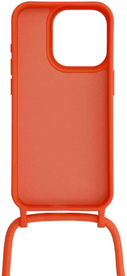 Fusion Accessories Topt Strap silikoninis dėklas skirtas Apple iPhone 13 Pro Max design 1 oranžinės spalvos