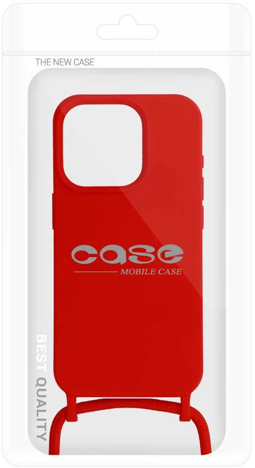 Fusion Accessories Topt Strap silikoninis dėklas skirtas Apple iPhone 15 Plus design 1 raudonos spalvos