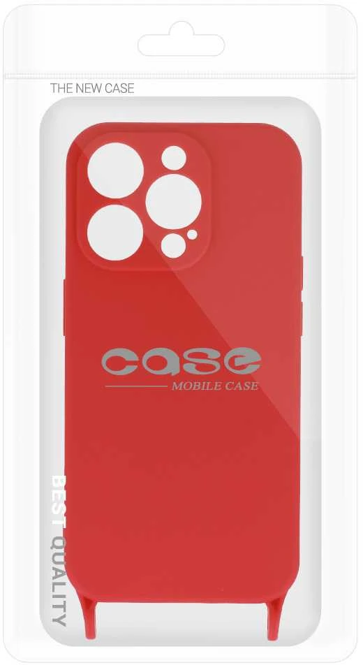 Fusion Accessories Topt Strap silikoninis dėklas skirtas Apple iPhone 13 Pro Max design 2 raudonos spalvos