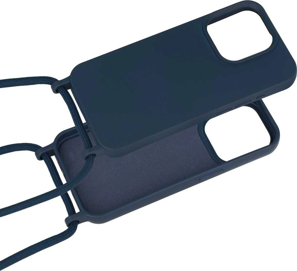 Fusion Accessories Topt Strap silikoninis dėklas skirtas Apple iPhone 15 Plus design 1 mėlynos spalvos