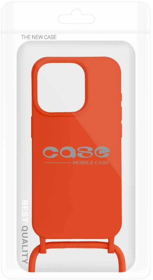 Fusion Accessories Topt Strap silikoninis dėklas skirtas Apple iPhone 13 Pro Max design 1 oranžinės spalvos