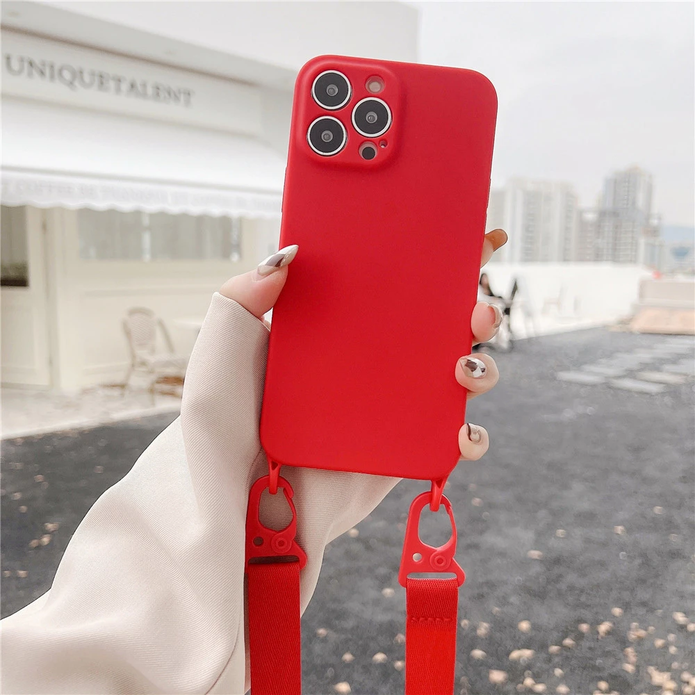 Fusion Accessories Strap Silicone Dėklas skirtas Apple iPhone 12 design 2 red