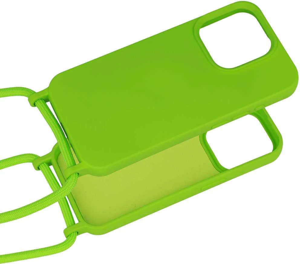 Fusion Accessories Topt Strap silikoninis dėklas skirtas Apple iPhone 13 Pro design 1 žalios spalvos