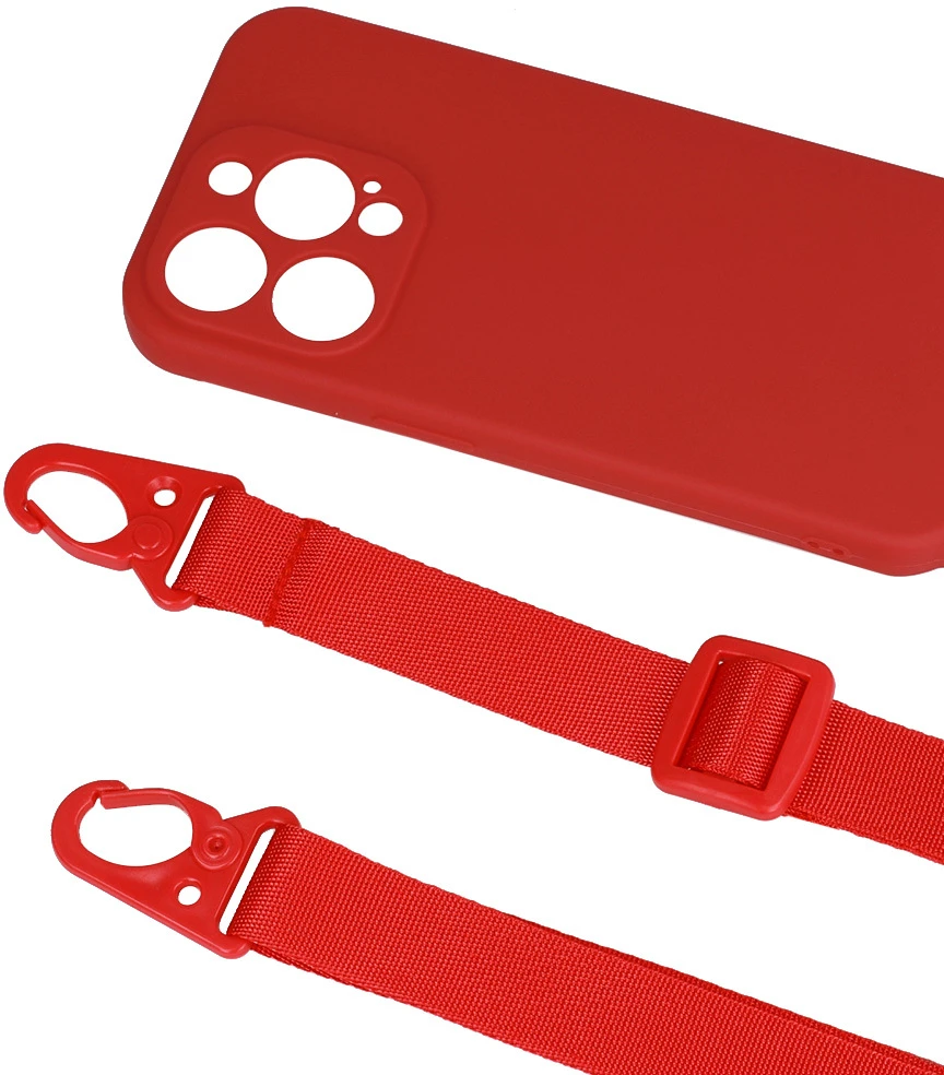 Fusion Accessories Strap Silicone Dėklas skirtas Apple iPhone 12 design 2 red