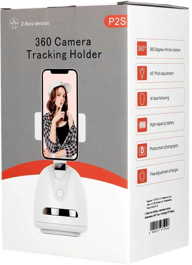 Fusion Accessories Topt Telefono laikiklis su 360° veido sekimu P2S juodos spalvos