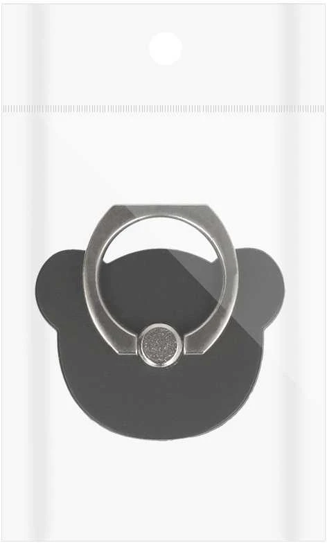 Fusion Accessories Topt Telefono laikiklis žiedas MEŠKA RH-6 – juodos spalvos