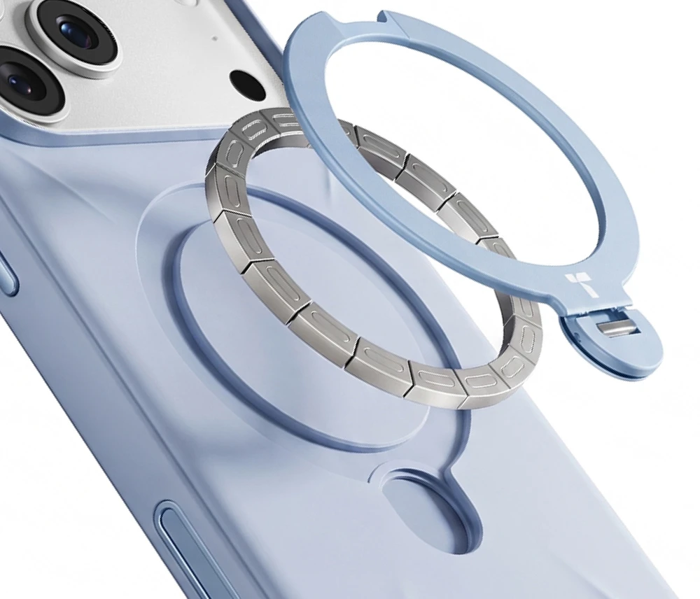 Torras Ostand Q3 silikoninis dėklas, mėlynas – iPhone 18 Pro Max