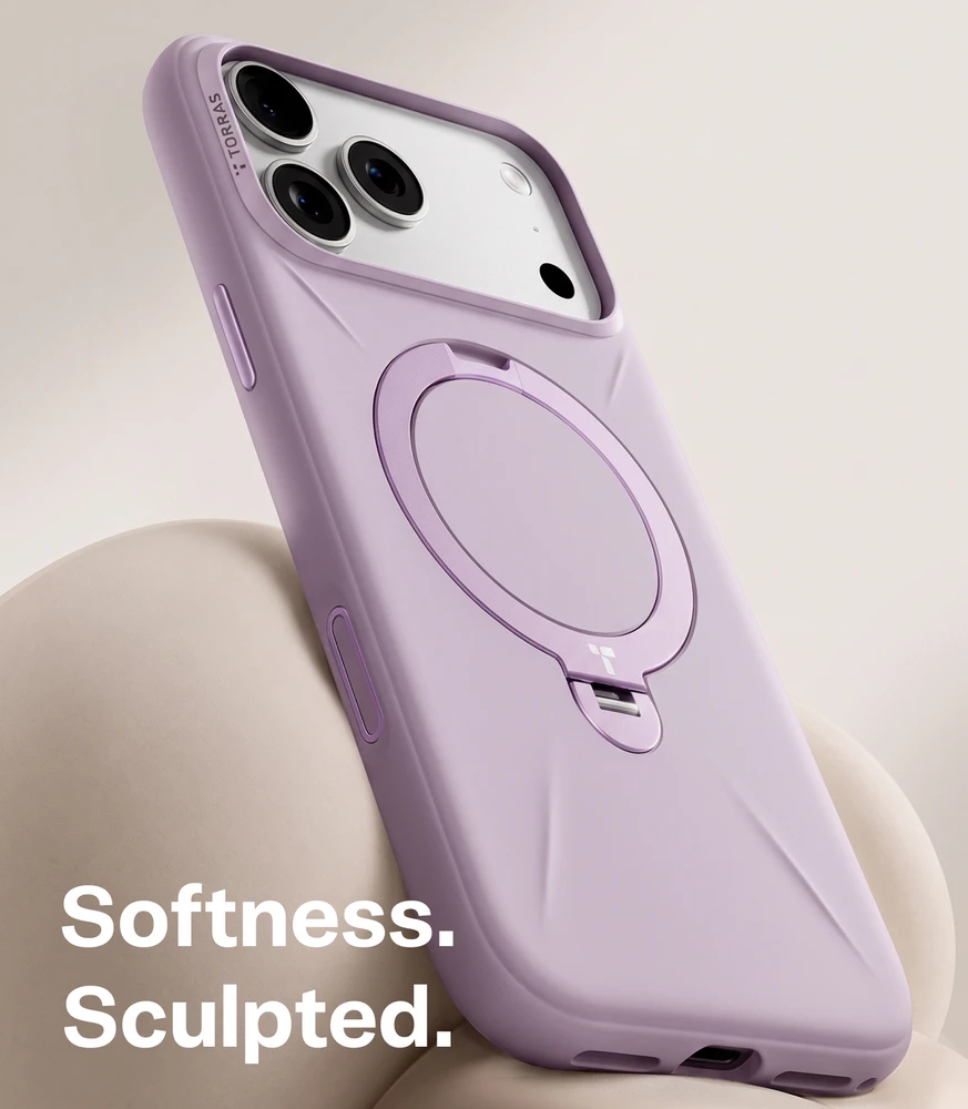 Torras Ostand Q3 silikoninis dėklas, violetinis – iPhone 18 Pro