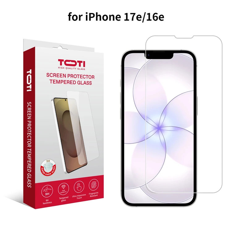 TOTI grūdinto stiklo 2D ekrano apsauga, skirta iPhone 16e/17e.