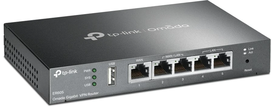 TP-Link Omada ER605 laidinis maršrutizatorius Gigabitinis eternetas Juoda