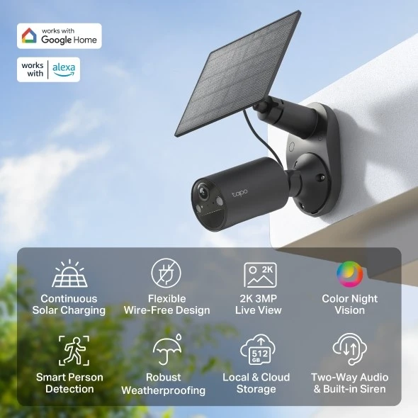 TP-Link Tapo C411 KIT Kulka (forma) IP apsaugos kamera Lauke 2304 x 1296 pikseliai Lubos / siena
