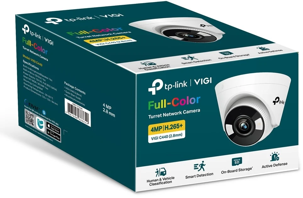 TP-LINK | Spalvota tinklo kamera | VIGI C450 | Bokštelis | 5 MP | 2,8 mm | H.265+/H.265/H.264+/H.264 | „Micro SD“, maks. 256 GB