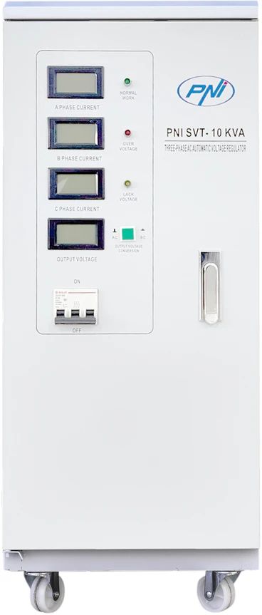 Trifazis įtampos stabilizatorius PNI SVT-10K su servovarikliu, 10KVA, 380V išėjimas