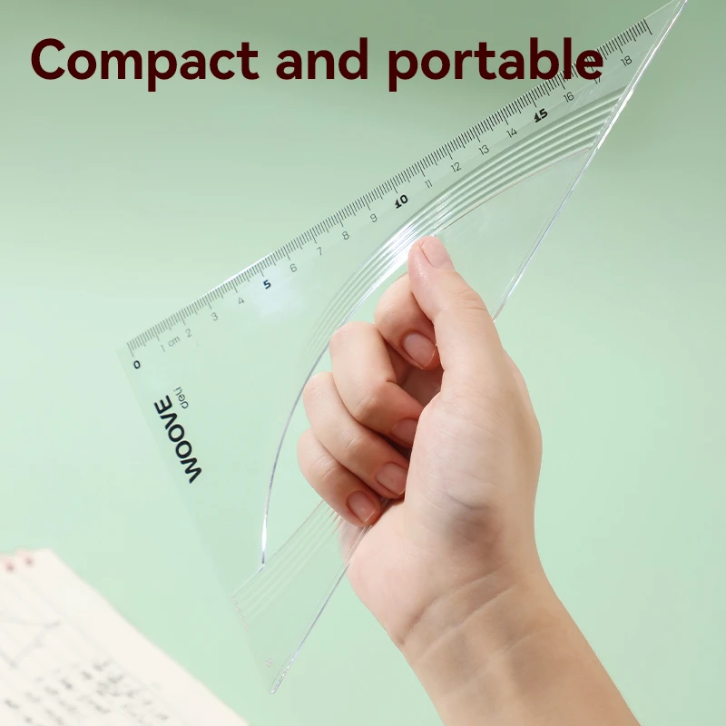 Trikampis DELI Woove 60°/18cm, skaidrus