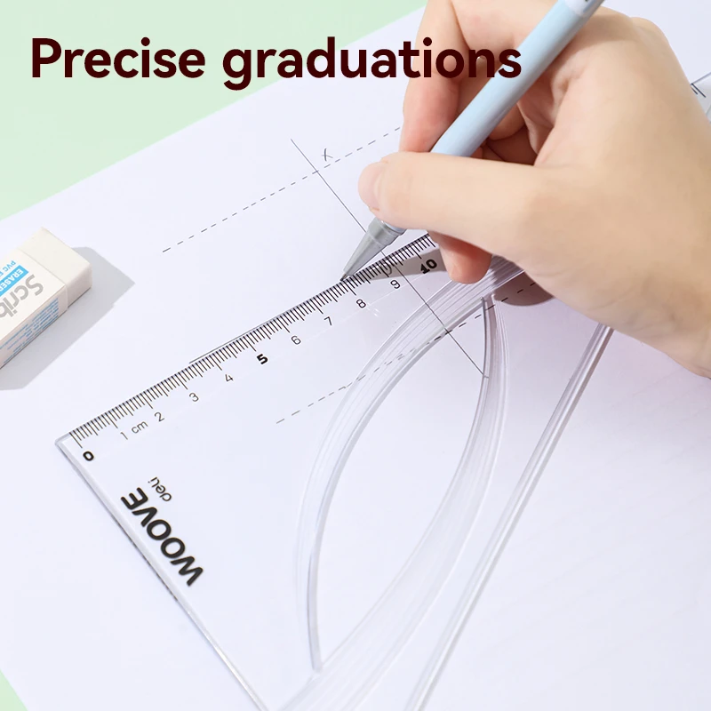 Trikampis DELI Woove 60°/18cm, skaidrus