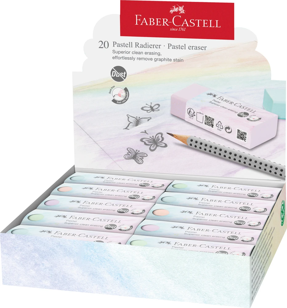 Trintukas Faber-Castell, be dulkių, pastelinių spalvų