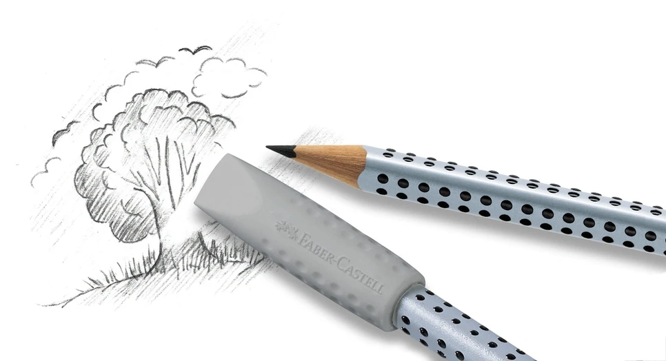 Trintukas kamštelis pieštukui Faber-Castell Grip 2001, pilkos spalvos, 2 vnt.