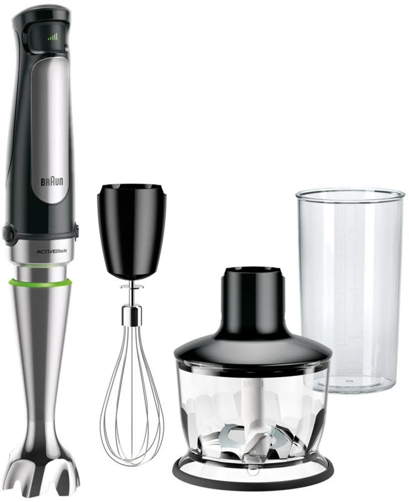 BRAUN Rankinis maišytuvas MQ 7035 X, 1000W, 0.6L, ActiveBlade, SmartSpeed, Inox/Juodas