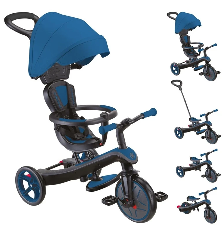 Triratukas GLOBBER Explorer Trike 4in1, tamsiai mėlynas