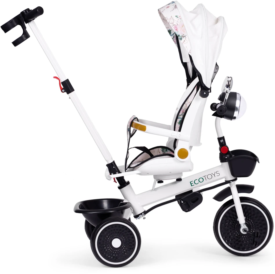Kūdikių triratukas vežimėlis su pasukama sėdyne, stumiančia stogelį ECOTOYS