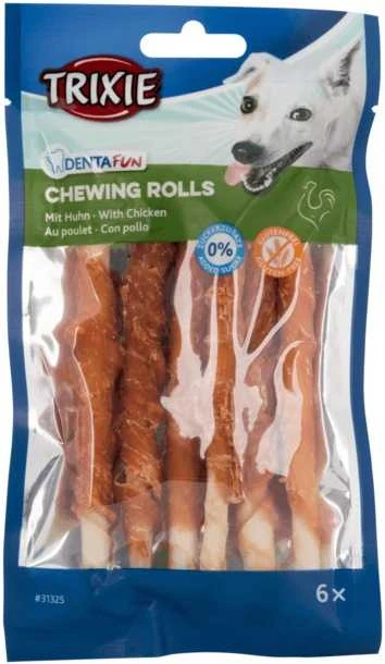TRIXIE Denta Fun skanėstai šunims, kramtomi vištienos suktinukai 250 g