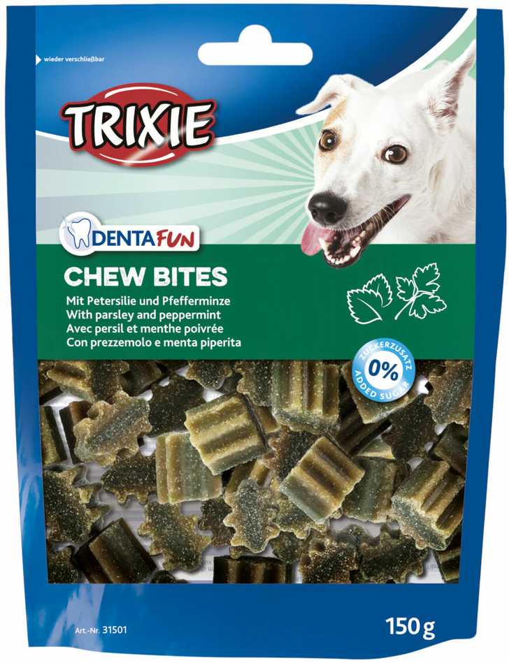 Trixie kramtomieji skamėstai šunims Denta Fun Chew Bites, petražolės/pipirmėtės, 150 g