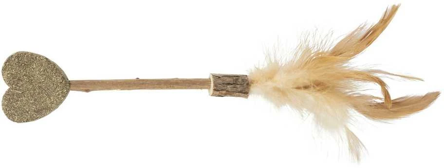 Trixie Matatabi lazdelė katei su plunksnomis ir katžolės širdele, 23cm