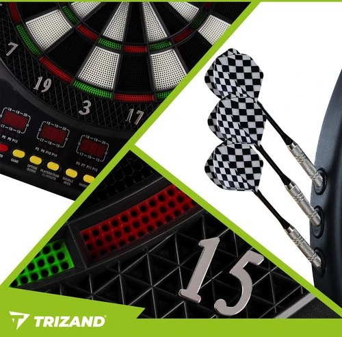 Elektroninė smiginio lenta Trizand su 4 LED ekranais ir 27 žaidimais