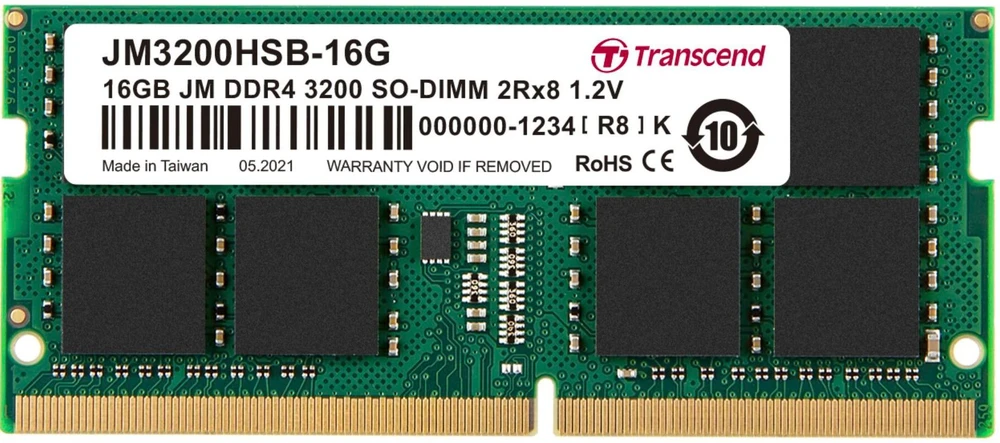 RAM TRANSCEND 16GB JM DDR4 3200MHz SO-DIMM 2Rx8 1Gx8 CL22 1.2V