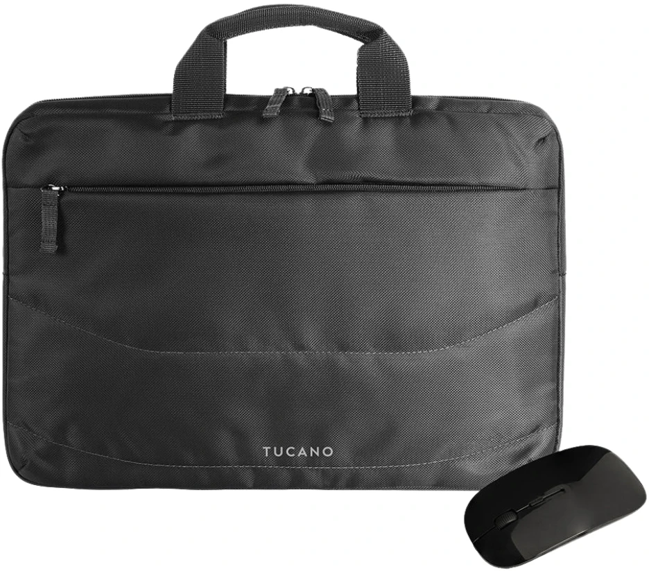 Tucano Borsa Idea set: 13.3″/14″ krepšys kompiuteriui + pelė juodos spalvos